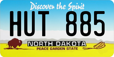 ND license plate HUT885