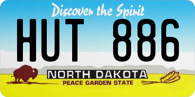 ND license plate HUT886