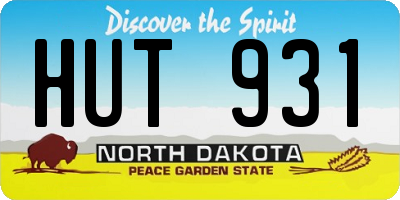 ND license plate HUT931
