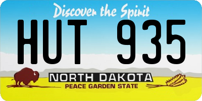 ND license plate HUT935