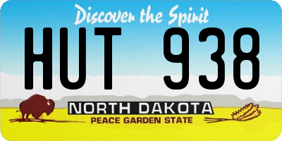 ND license plate HUT938
