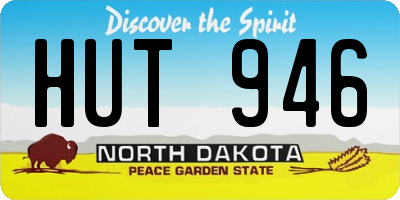 ND license plate HUT946