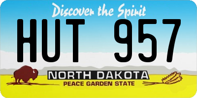 ND license plate HUT957