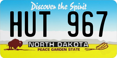 ND license plate HUT967