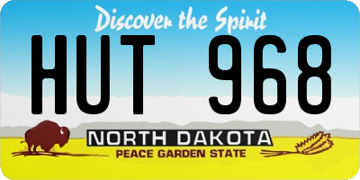ND license plate HUT968