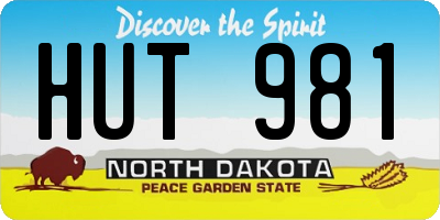 ND license plate HUT981