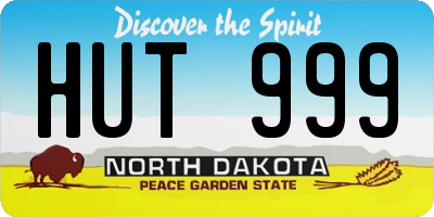 ND license plate HUT999