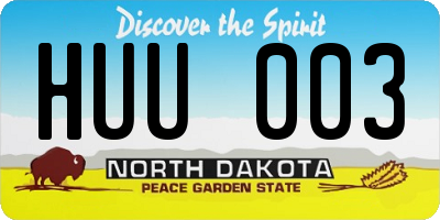 ND license plate HUU003