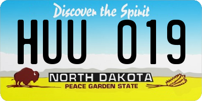 ND license plate HUU019