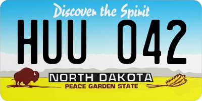 ND license plate HUU042