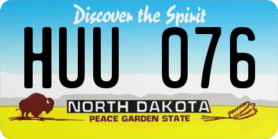ND license plate HUU076