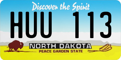 ND license plate HUU113
