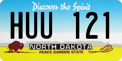 ND license plate HUU121
