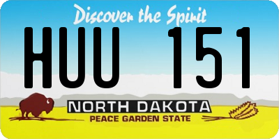 ND license plate HUU151