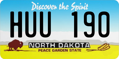ND license plate HUU190