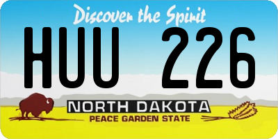 ND license plate HUU226