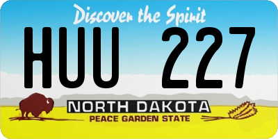 ND license plate HUU227