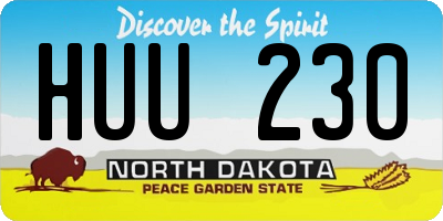 ND license plate HUU230