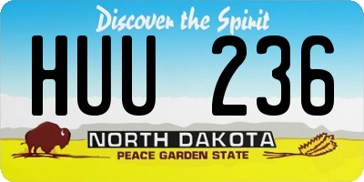 ND license plate HUU236