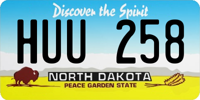 ND license plate HUU258