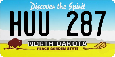 ND license plate HUU287