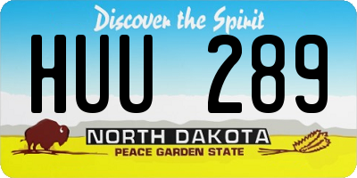 ND license plate HUU289