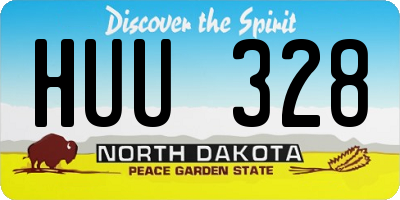 ND license plate HUU328