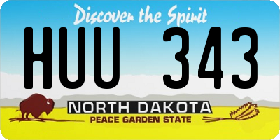 ND license plate HUU343
