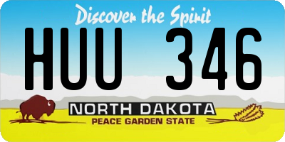 ND license plate HUU346