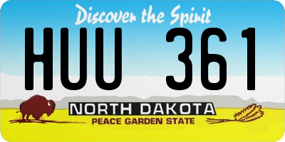 ND license plate HUU361