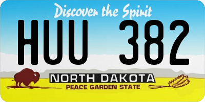 ND license plate HUU382