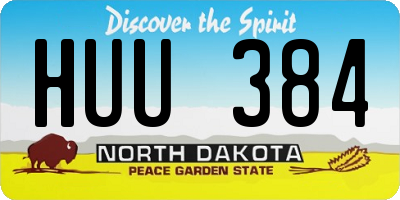ND license plate HUU384