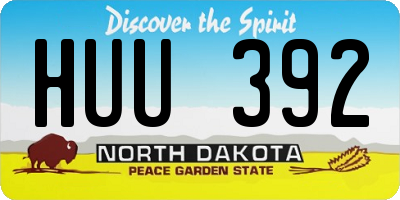 ND license plate HUU392