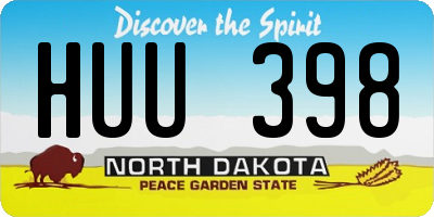ND license plate HUU398