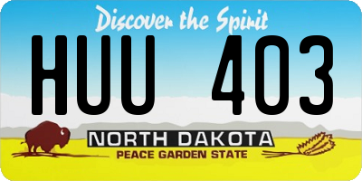ND license plate HUU403
