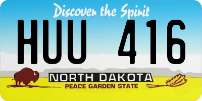 ND license plate HUU416