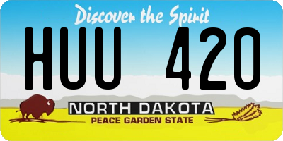 ND license plate HUU420