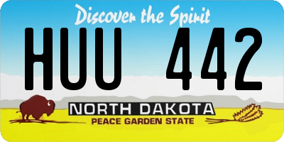 ND license plate HUU442