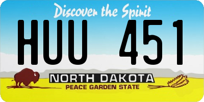 ND license plate HUU451