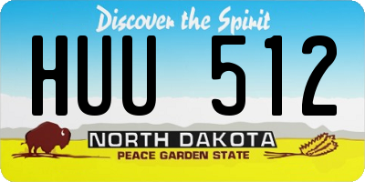 ND license plate HUU512