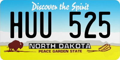 ND license plate HUU525