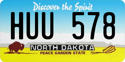 ND license plate HUU578