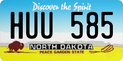 ND license plate HUU585