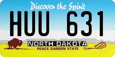ND license plate HUU631