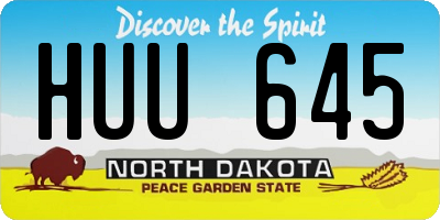 ND license plate HUU645