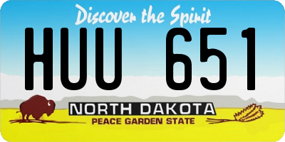 ND license plate HUU651