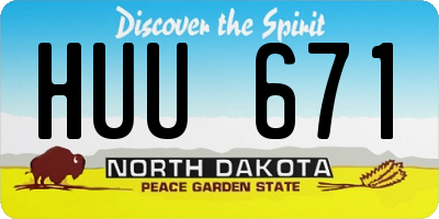 ND license plate HUU671