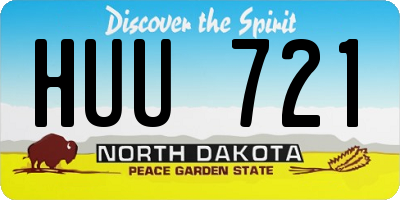 ND license plate HUU721