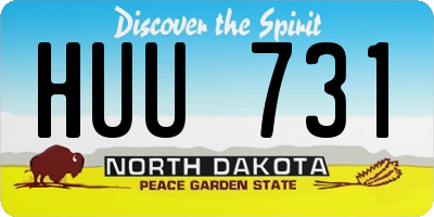 ND license plate HUU731