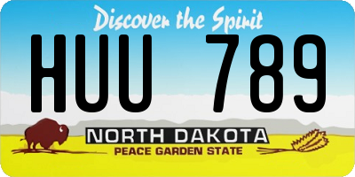 ND license plate HUU789